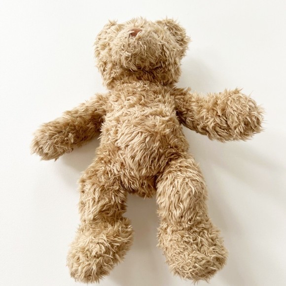 Vtg Build A Bear Teddy Bear 16" Plush Curly Fur Leather Paws Prairie Dress Apron - Picture 5 of 11